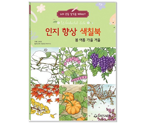 치매예방 인지 향상 컬러링 색칠북(봄여름가을겨울)